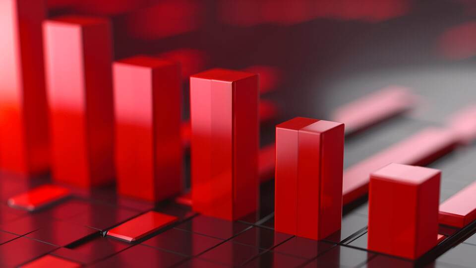 a red bar graph showcasing website conversion rates on a black background, highlighting how to fix conversion killer mistakes.